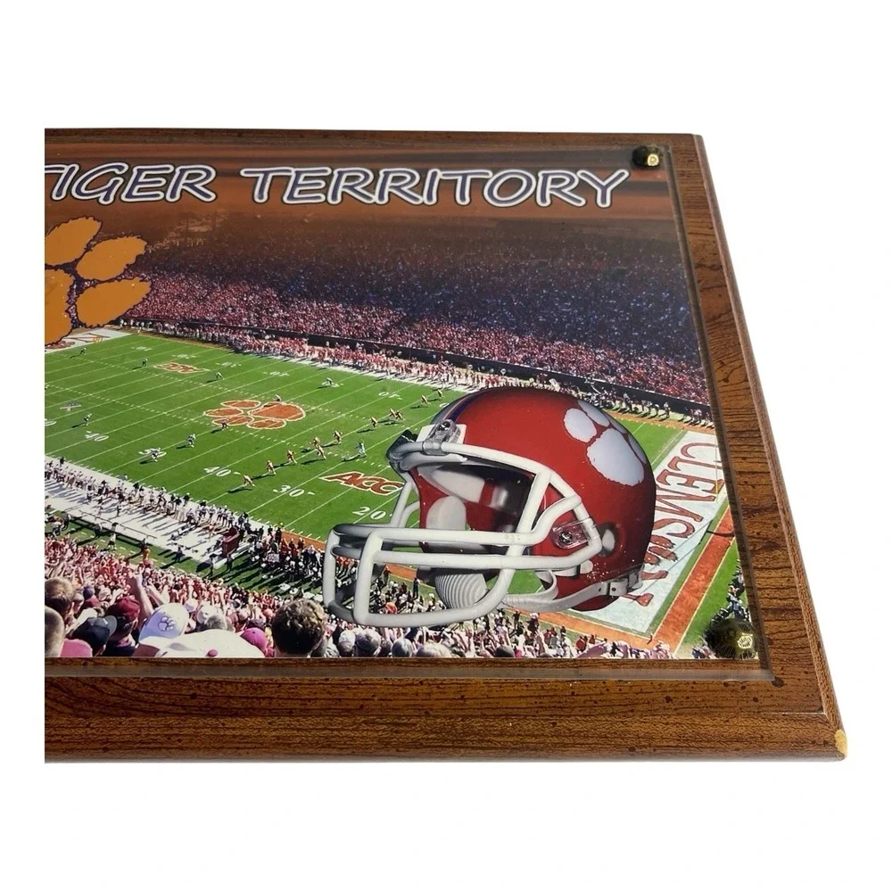 Clemson College Football Stadium Tiger Territory Wood Wall Photo Plaque Man Cave
